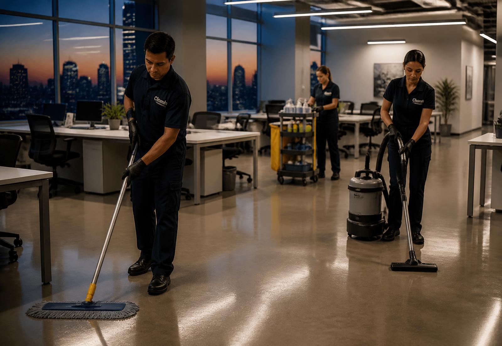 Team406 cleaning crew servicing a commercial office in Butte, Montana